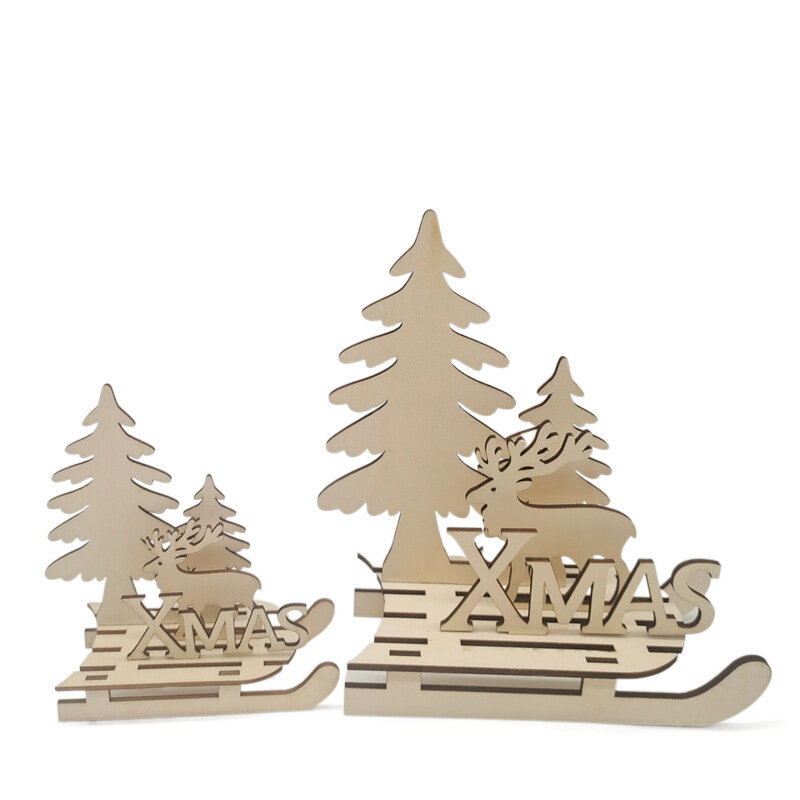 Colgante de tallado hueco creativo para decoración navideña, árbol de navidad, regalos de madera, muñeco de nieve, decoración navideña para el hogar