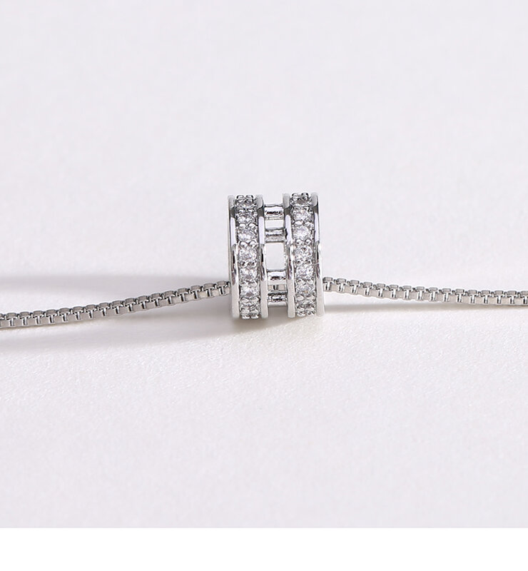 Perhiasan Wanita 925 Kalung Perak Murni dengan Gaya Pinggang Kecil Berkilau Zirkon Baru 45Cm Pesona Mewah Wanita