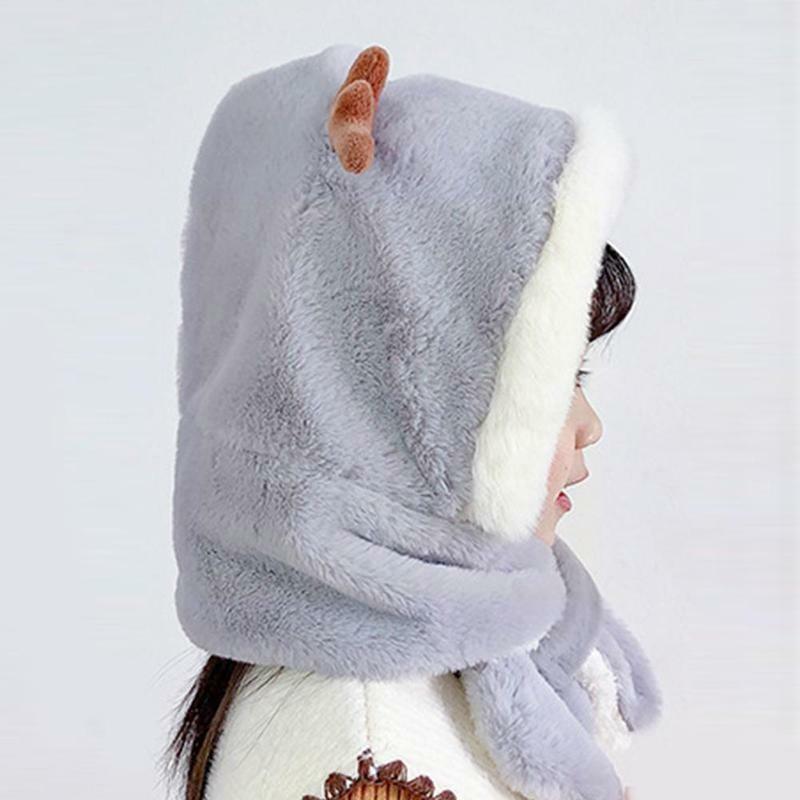 Antlers 플러스 벨벳 귀 모자 겨울 모자 따뜻한 Windproof 액세서리 Antler 아이 모자 물건 모자 모자 크리스마스 모자 귀여운 아기 T2d9