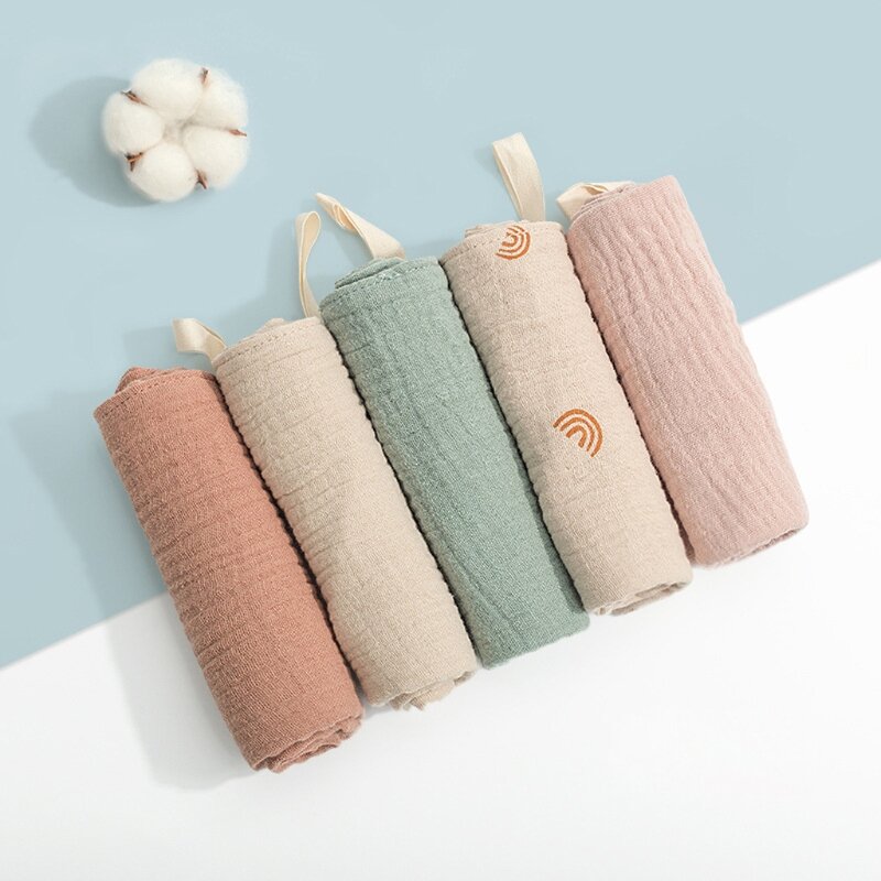 AY Tesco Bé Facecloth Bé Tắm Khăn Tay Cotton Ợ Vải Thấm Hút Tốt Gạc Mẫu Giáo Rửa