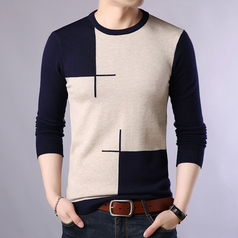Suéter de punto para hombre, ropa de marca a la moda, transpirable, ajustado, talla asiática 4XL, novedad de otoño