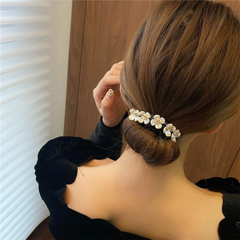 2021 versão coreana do preguiçoso essencial flor bobina hairpin doce novo cabelo trançado diy hairband acessórios para cabelo feminino