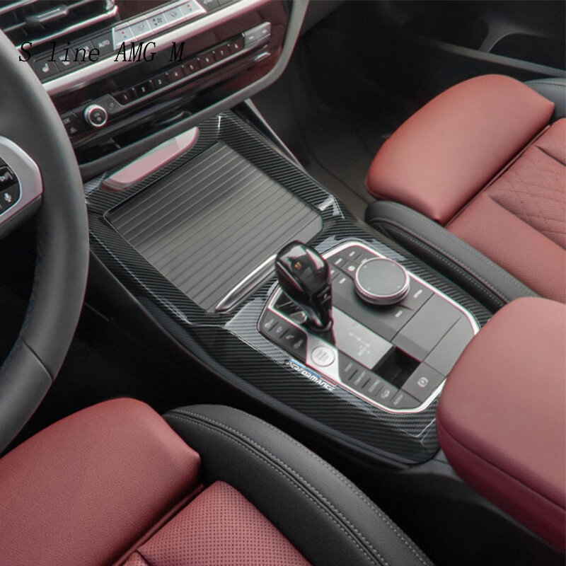 Fibra di carbonio per BMW X3 G01 X4 G02 2022 pomello del cambio per auto coperchio del freno a mano centrale accessori interni per rivestimento M Performance