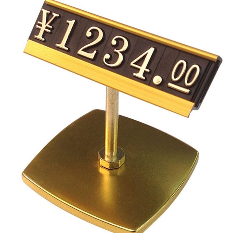 Support en métal, étiquette de prix, bijoux, Cube de prix, ensemble de blocs de prix à petit angle