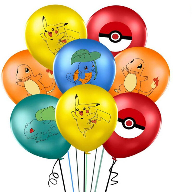 5pcs 10pcs 20pcs Cartoon pokemon Pikachu Helium Balloon Children 's Birthday Party Decoration Balloon Kid Toy Children 's Day