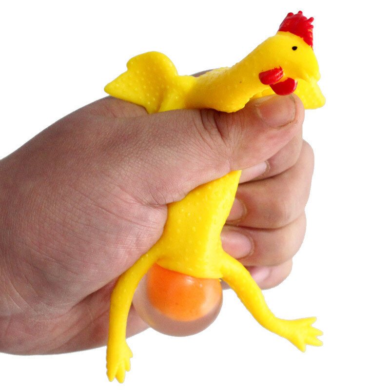1 pçs novidade mordaça brinquedos anti-stress mole frango postura ovo stress alívio prática piada diversão squishes gadgets espremer presentes