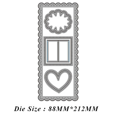 Matrices de découpe en métal, Rectangle fleur coeur arrière-plan, pour bricolage Album carte en papier décoration artisanat gaufrage 2021 nouvelles matrices