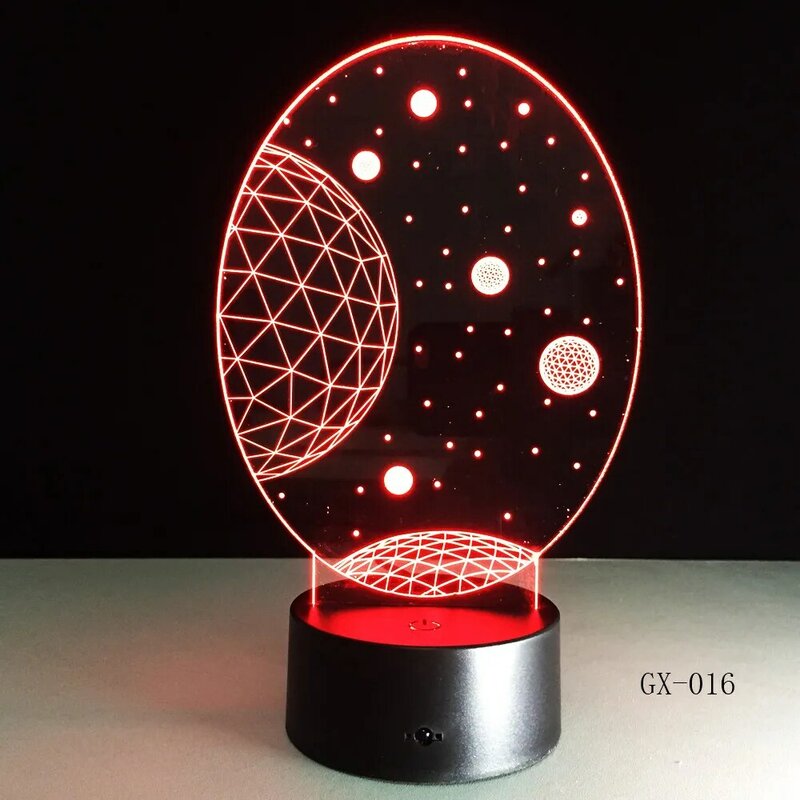 Lampe Led 3D à Vision colorée abstraite, en acrylique, pour décoration de chambre à coucher, GX-016