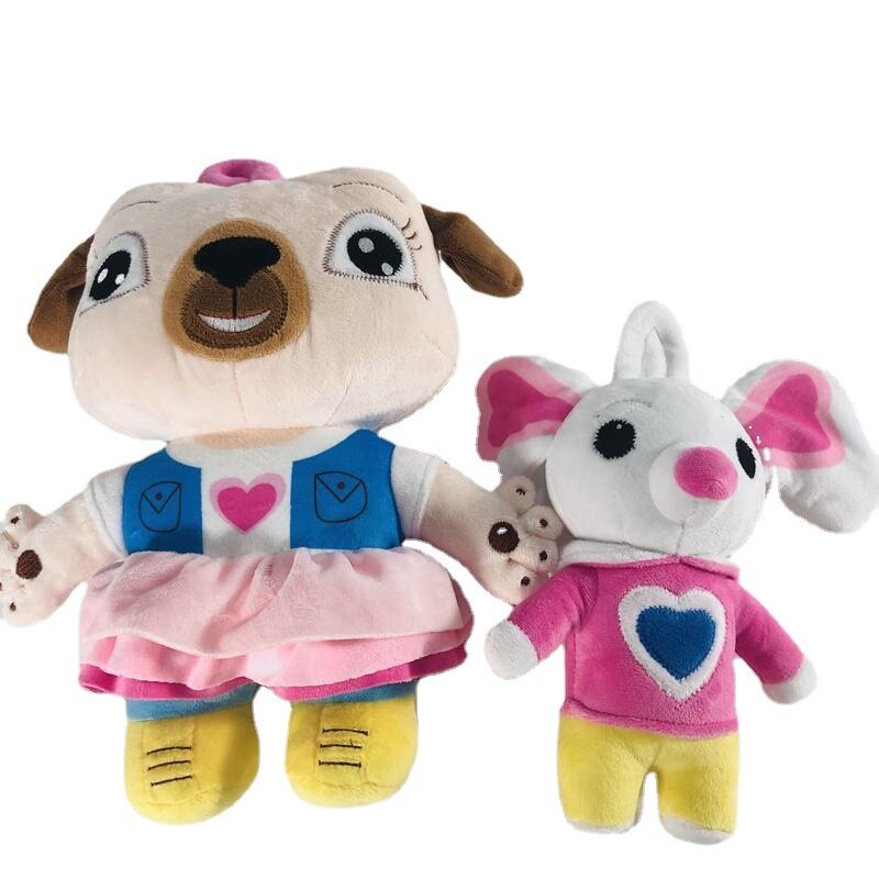 2020 Nieuwe Chip En Aardappel Pluche Speelgoed Pop Knuffel Cartoon Pug Hond En Muis Pluche Speelgoed Voor Kinderen Verjaardag geschenken