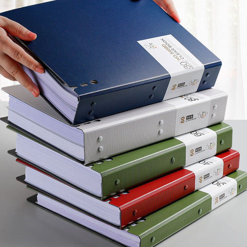 30 40 60 صفحة A4 حقيبة ملفات بيانات كتاب سعة كبيرة ملفات مجلد معلومات كتيب قرطاسية مكتب اللوازم المدرسية