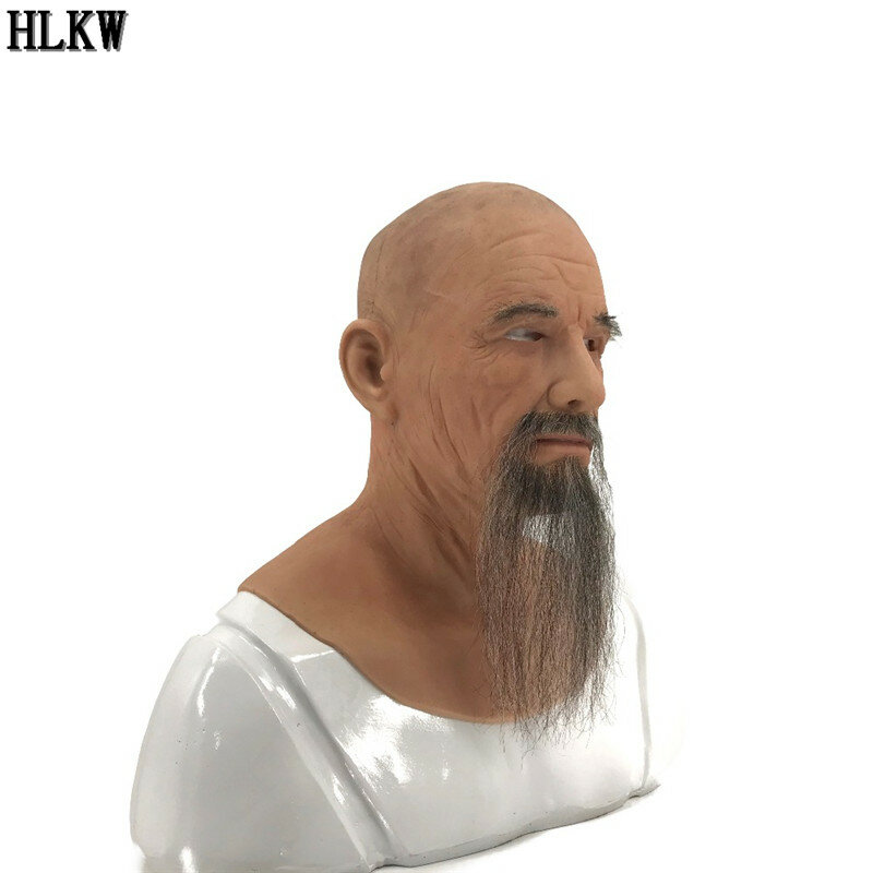 New Realistic Old Man Mask Good quality realistic silicone masks old man masquerade for April Fool's Day full head Tricky Mask