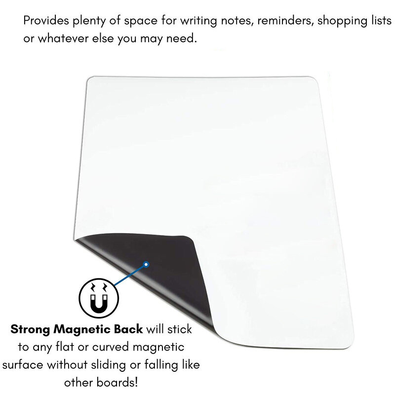 Tableau blanc magnétique taille A3 pour enfants, effaceur à sec pour réfrigérateur, calendrier, planche à dessin, notes, 7 couleurs, 1 effaceur