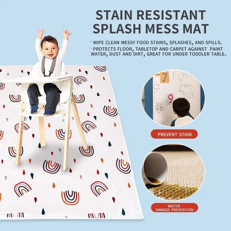 Silla de comedor antideslizante Mat Multi-funcional impermeable Anti mancha-de-y antideslizante alfombra de piso para los niños es la silla de comedor