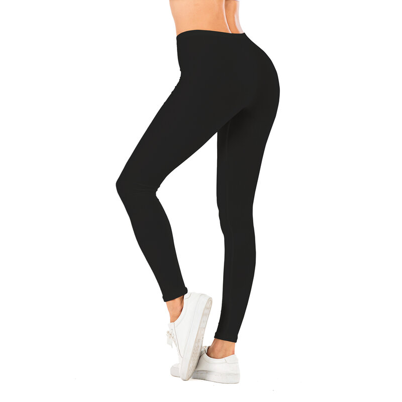 Mallas de fitness ajustados para mujer, leggings a la moda, de cintura alta, sexy, color negro