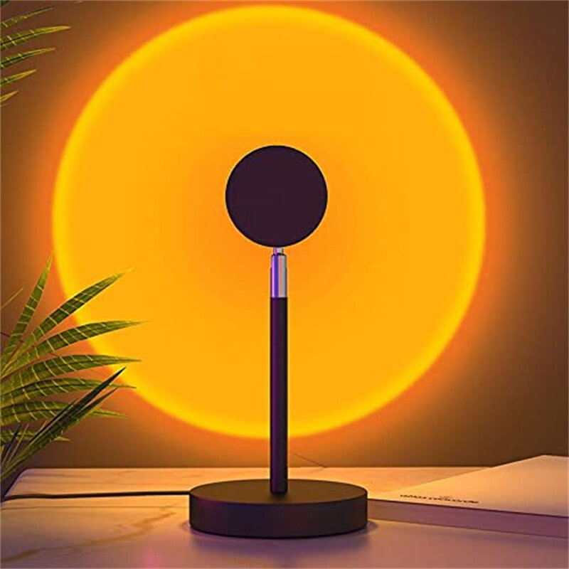 Sunset Lamp Projector 10W  Projection Night Light Romantic Rainbow Light USB Charging For Living Room& Bedroom Office Decoration