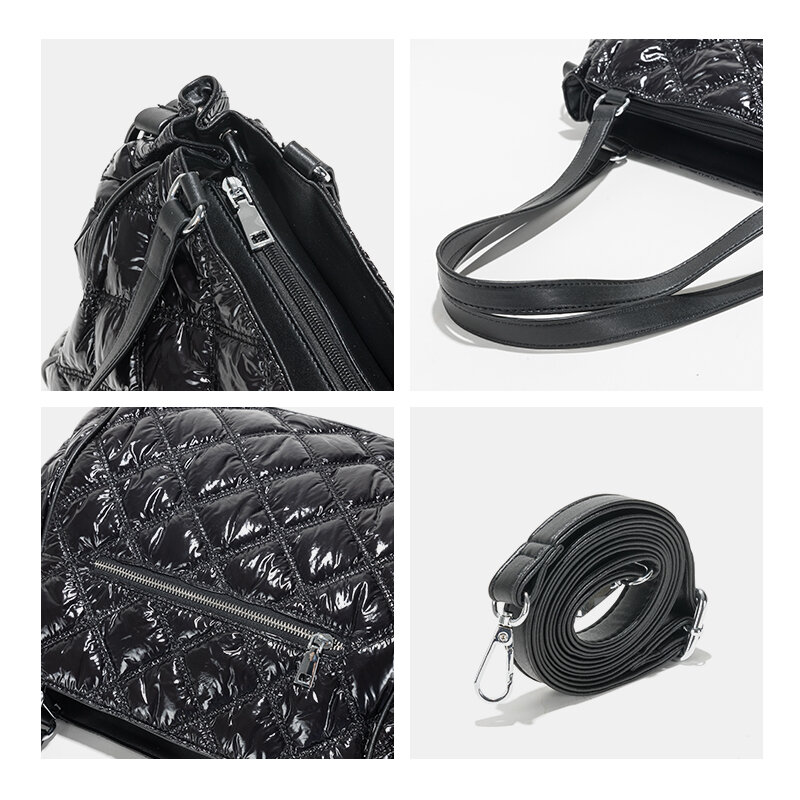 MABULA 2022, пуховая стеганая сумка на молнии, зимняя стеганая трендовая большая женская сумка с верхней ручкой, сумочка, вместительная сумка чер...