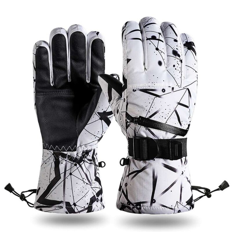Gants de ski antidérapants pour hommes et femmes, 1 paire, en velours thermique pour écran tactile