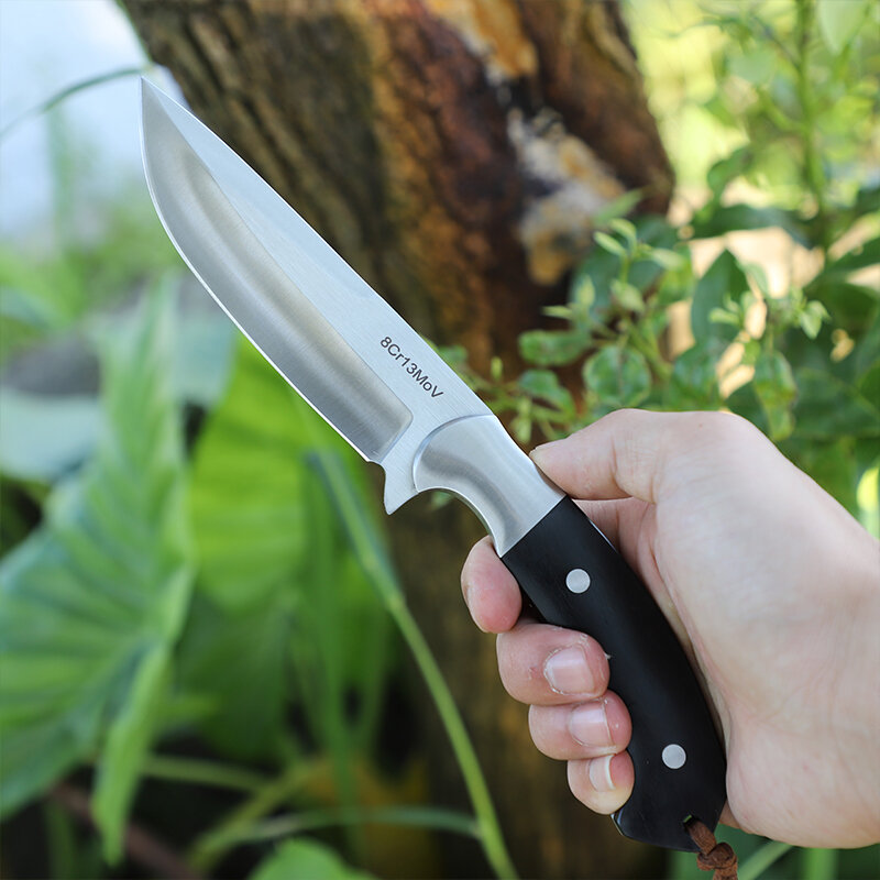 ALVELY 8Cr13MoV stalowy nóż myśliwski odkryty camping survival narzędzie tnące taktyczne samoobrony wielofunkcyjny nóż prosty