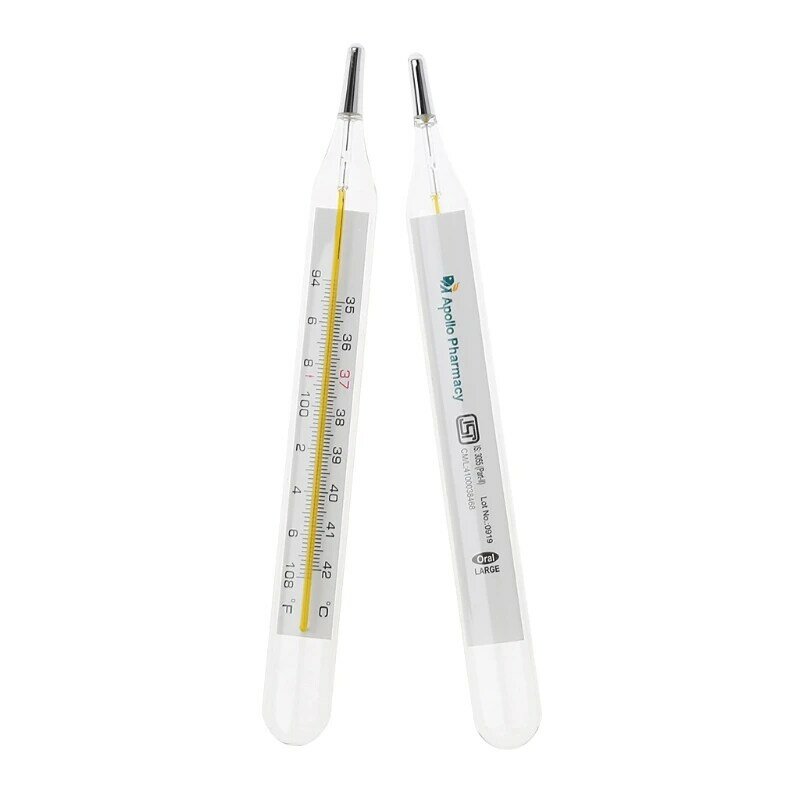 Termômetro de vidro à base de mercúrio, termômetros clínicos com tela grande, medidores de saúde para uso doméstico