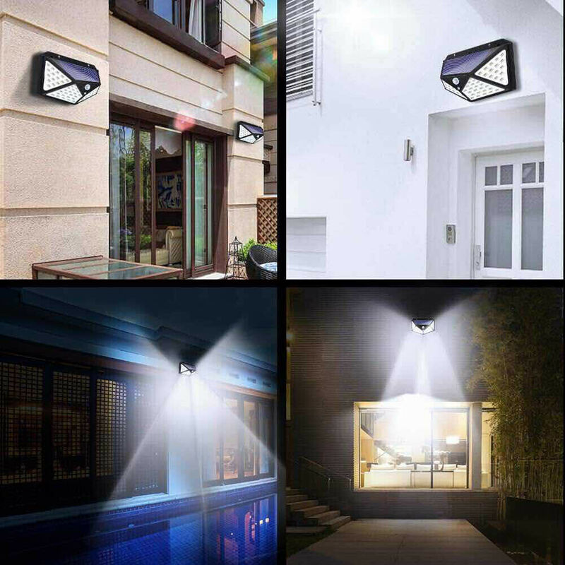 SHOPLED-lámpara Solar impermeable para exteriores, luz de pared con Sensor de movimiento PIR, 3 modos, decoración de jardín, 100/180 Led