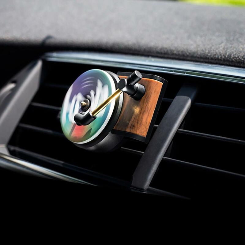 Record Fragrance Car Air Freshener Spin Phonograph Car Fragrance with 3pcs Replace Aromatherapy Tablets Record Player