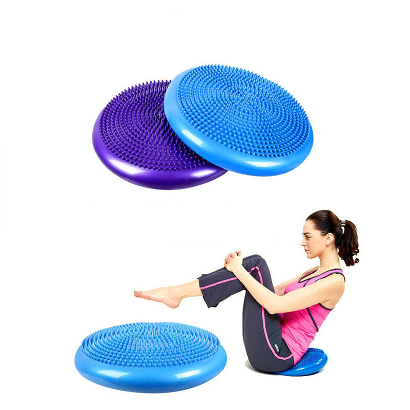 33CM Inflatable Yoga Massage Ball Durable Pad Universal Sports Gym Fitness Yoga Wobble Stability Balance Disc Cushion Free Pump