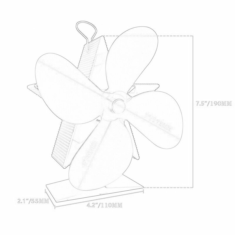 Premium Haard Thermodynamische Fan Aluminiumoxide Fan Blade Ultrastille Warme Haard Fan Thermische Power Fan 4-Blade Kachel Ventilator blade