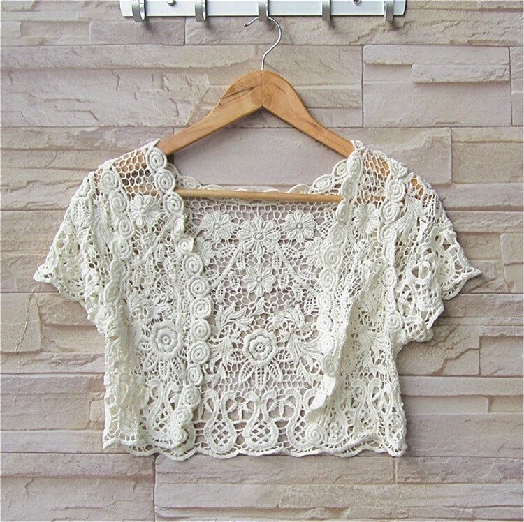Trend Cotton Hand Crochet Lace Finished Small Vest DIY Ladies Clothes Decoration Summer Shopping Ride Beach Sun Shawl Wild Coat