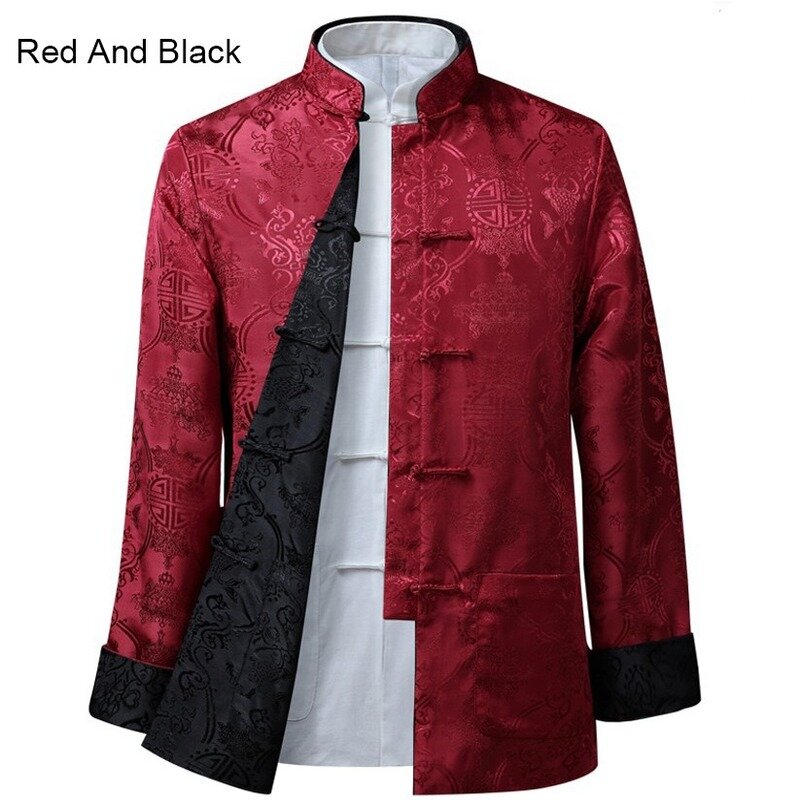 당나라 정장 10 색 중국 스타일 블라우스 셔츠 중국어 번체 의류 Fo rmen의 재킷 쿵푸 의류 양면 파티