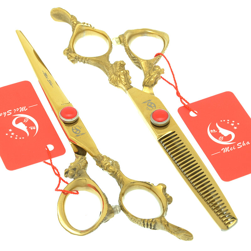 Meisha 6 polegada de alta qualidade barbeiro tesoura kit salão cabelo corte desbaste tesoura cabeleireiro ferramenta corte a0101a