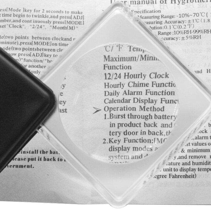 Увеличительное стекло с акриловыми линзами, карманная Складная мини-лупа 5X, для чтения