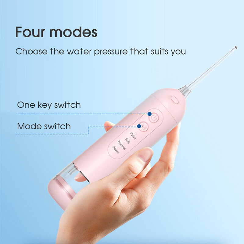 [Boi] USB Rechargeable Teeth Whitening 4 Modes 180ml Removable Water Tank Washable Portable Oral Irrigator Dental Flosser
