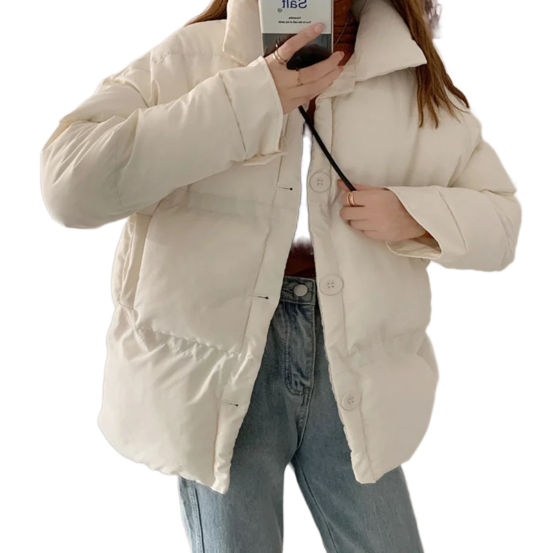 女性用キルティングコットンコート,カジュアル,厚く,ゆったりとしたタートルネック,長袖,シングルブレスト,冬用,コレクション2021