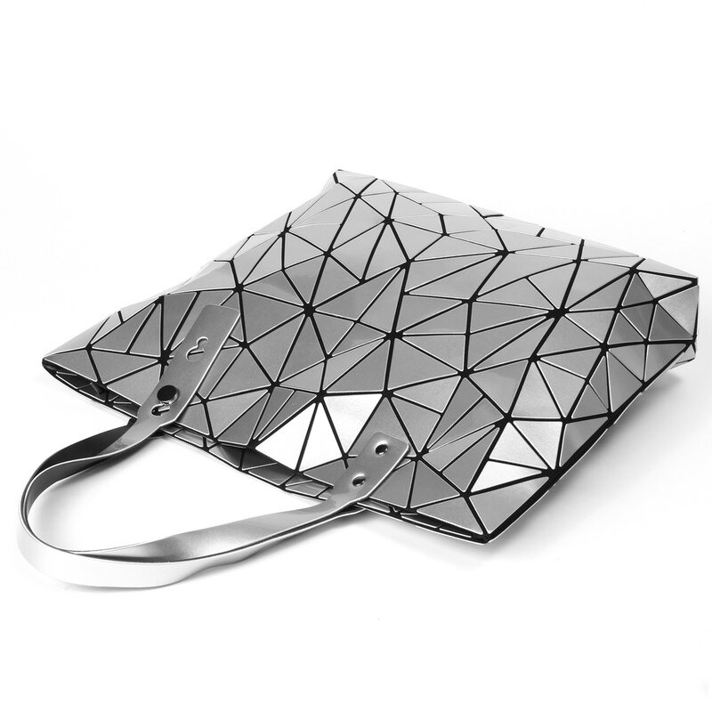 Bolso de mano holográfico con diseño geométrico para mujer, bolsa de mano de lujo con diseño holográfico geométrico, grande, para viaje y playa