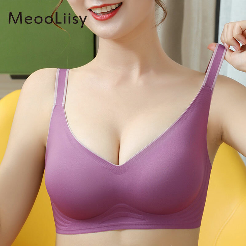 MeooLiisy-Sujetador con aros para mujer, lencería femenina de talla grande, lencería Sexy íntima