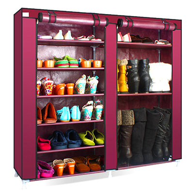 2021 dustproof tecido não-tecido sapatos rack organizador casa quarto dormitório sapato cremalheiras prateleira armário 6 camadas espaço saver