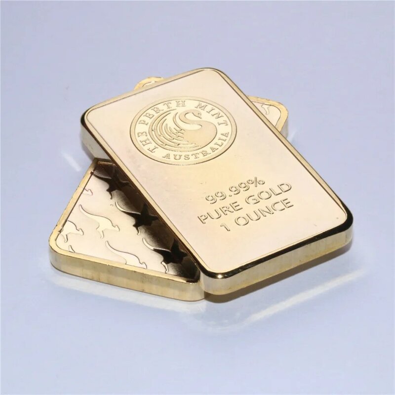 1 OZ Gold Bar ชุด Perth Mint ทองคำแท่งออสเตรเลีย Copy Bar สีเขียวสีดำ & Blister คุณภาพสูงขายร้อนธุรกิจของขวัญ