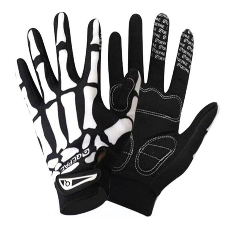Rękawiczki jeździeckie długi palec ciepłe rękawiczki kolarstwo Outdoor wszystkie palce rękawice ze wzorem kości