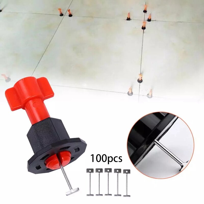 100Pcs Tile Leveling System for Tile Laying Reusable Steel Needles Flooring Replaceable Pin Tiling Construction Tools