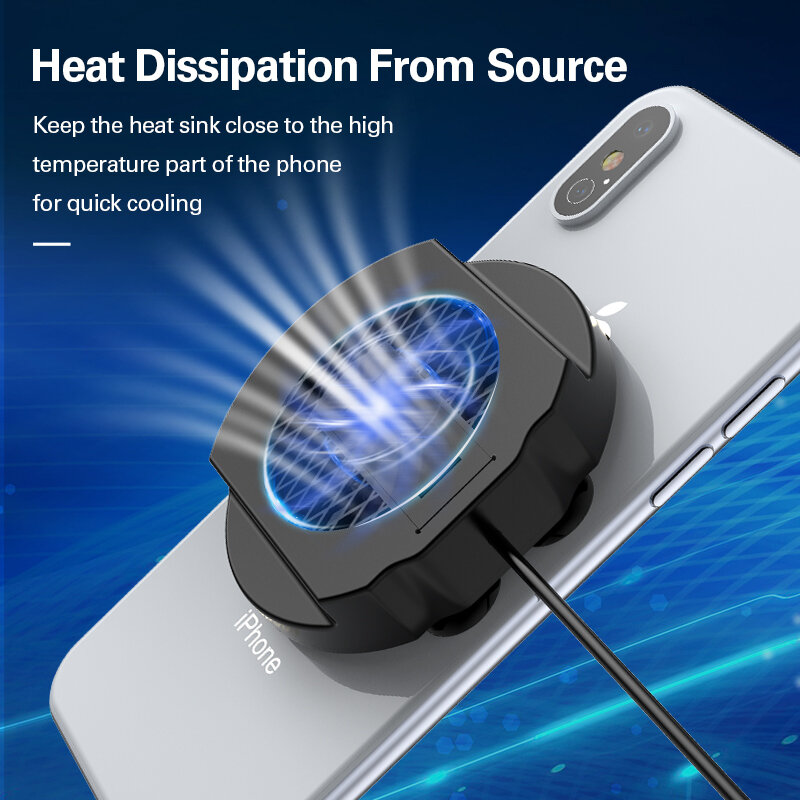 Coolreall Mobile Phone Radiator Gaming Universal Phone Cooler Adjustable Portable Fan Holder Heat Sink For iPhone Samsung Huawei