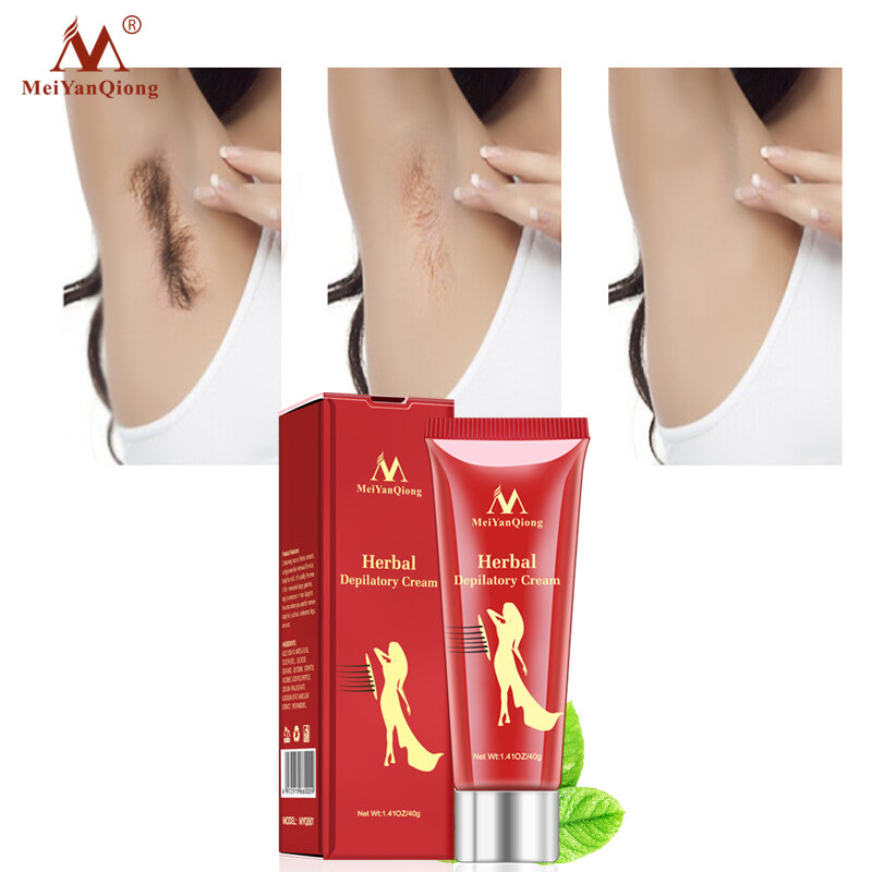 Herbal Depilatory Cream Natural Hair Removal  Underarms Legs Arms Deep Cleaning Permanent Painless Skin Care Body 40g