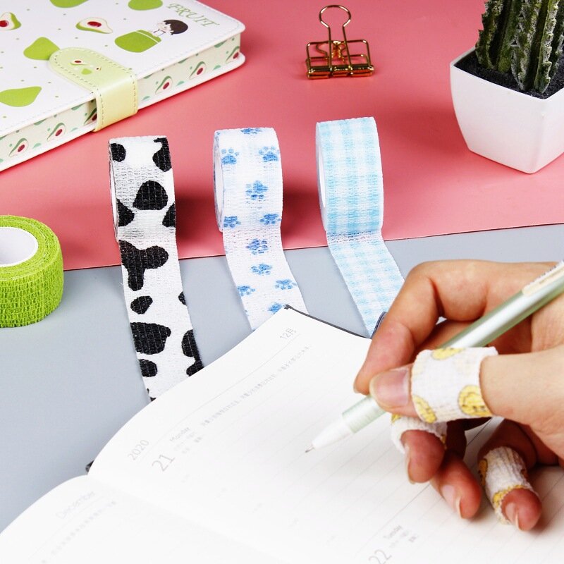 Não-tecido tecidos escrevendo ajuda aperto dedo bandagem escultura caneta anti-deslizamento anti-abrasão remendo auto-adesivo gomado papel atacado