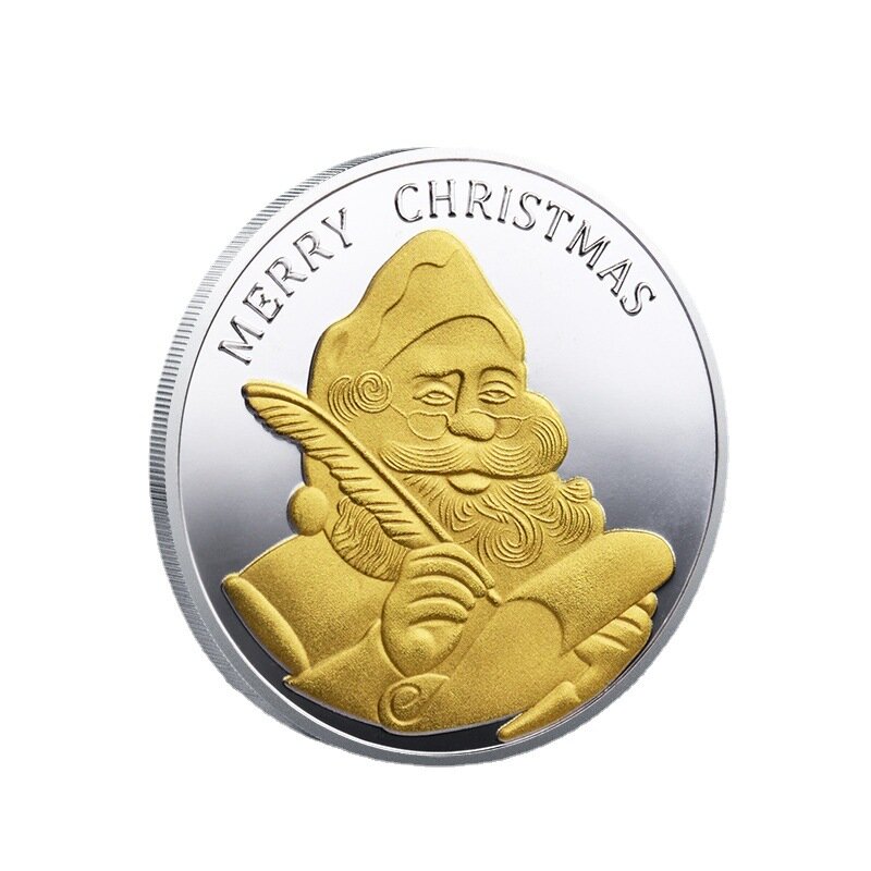 عيد ميلاد سعيد عملة ذهبية تذكارية عملة سانتا كلوز ميدالية عملات مقتنيات المقتنيات هدايا ديكور المنزل