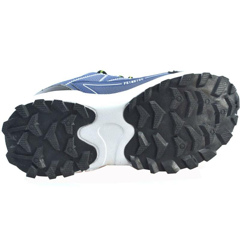 Feimeigu男性弾性スニーカーノンスリップトレーナーランニングジョギングウォーキングハイキング屋外運動ワークアウト耐久性のある靴ブルースタイル