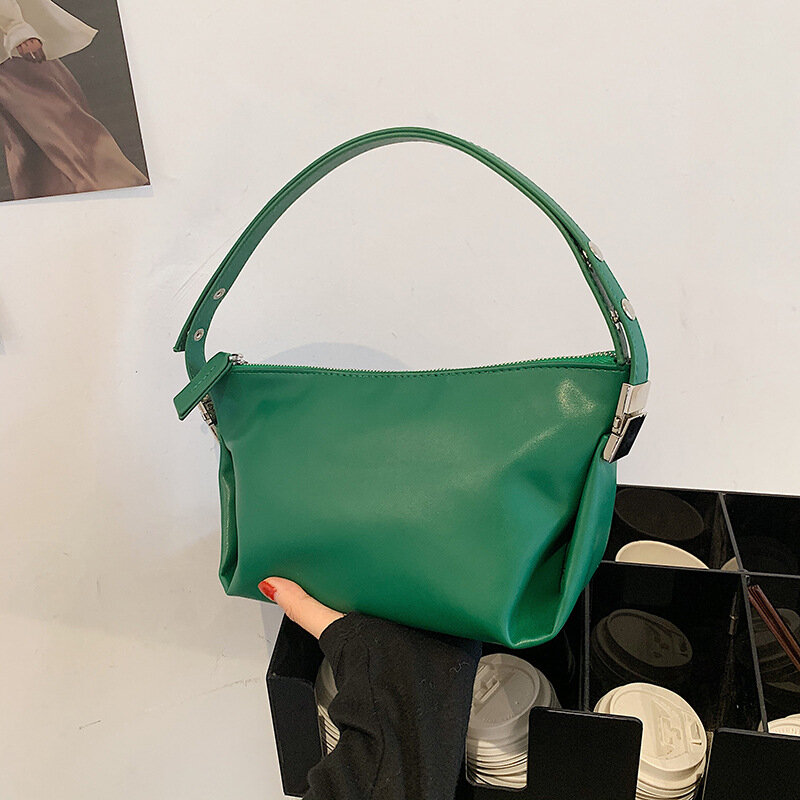 حقيبة صغيرة 2021 صيف جديد جودة عالية لينة بولي PU جلد المرأة مصمم حقيبة يد العلامة التجارية الفاخرة حقيبة اليد الهاتف المحافظ الأخضر