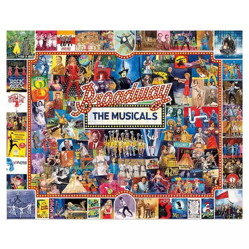Broadway Music Hamilton Puzzle Karakter Jigsaw Puzzle 1000 Buah untuk Dewasa dan Anak-anak Mainan Edukatif Penghilang Stres Gif
