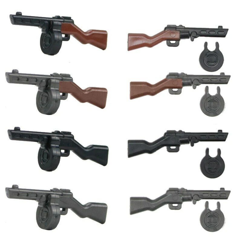 NEW MOC Military Russian Soldier Weapons Accessory Building Blocks WW2 PPSh41 Submachine Guns Model Parts Diy Mini Bricks Toys