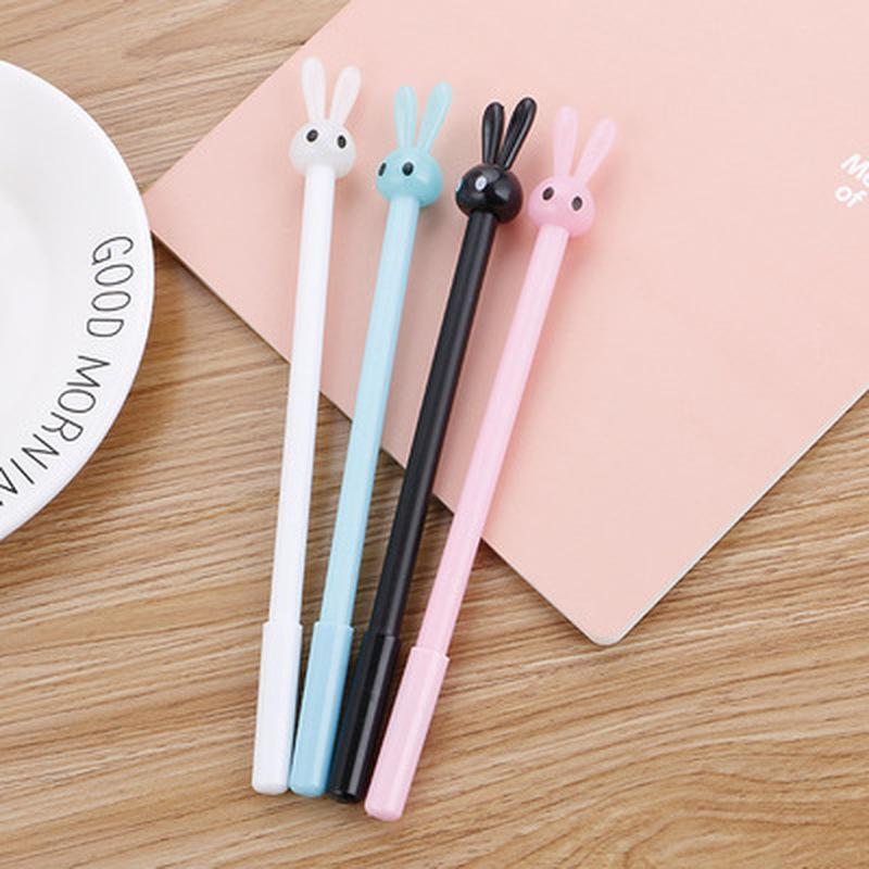 1 Uds Bunny Gel pluma 0,5mm bolígrafos bonitos papelería bolígrafo estudiante negro lindo bolígrafo de Gel de firma de la Oficina de la escuela suministros herramientas de escritura