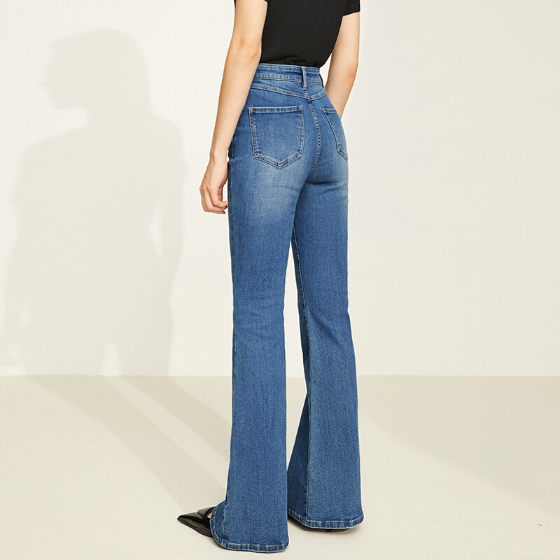 Amii Jeans Minimalis untuk Wanita Celana Denim Pinggang Tinggi Kasual Streetwear Wanita Celana Lurus Tebal Celana Panjang Wanita 12170490