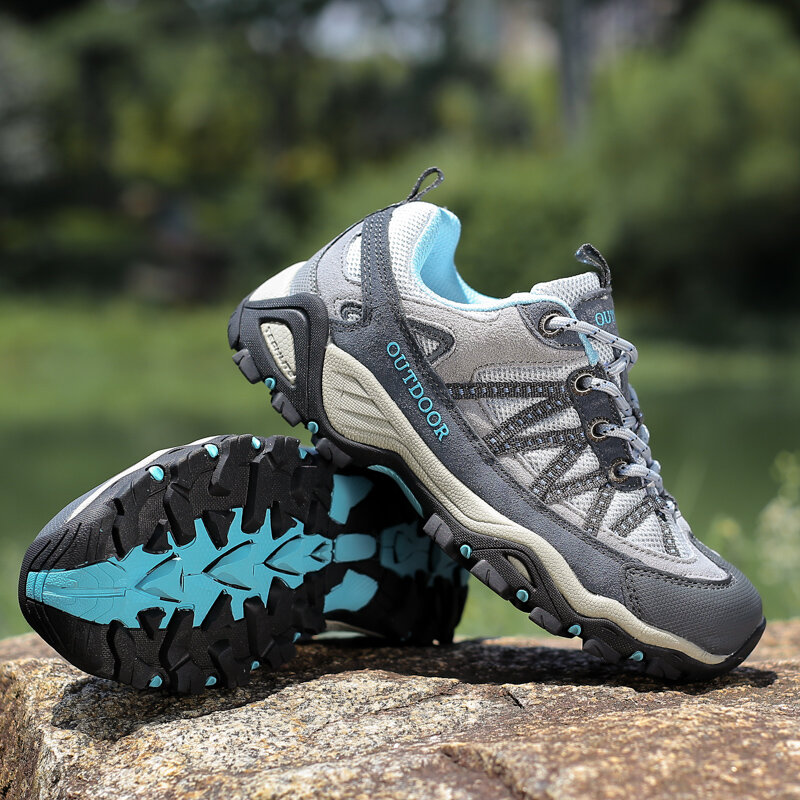 Zapatos de senderismo de secado rápido para hombre, zapatillas transpirables de gran tamaño, resistentes al desgaste, con absorción de impacto, a la moda